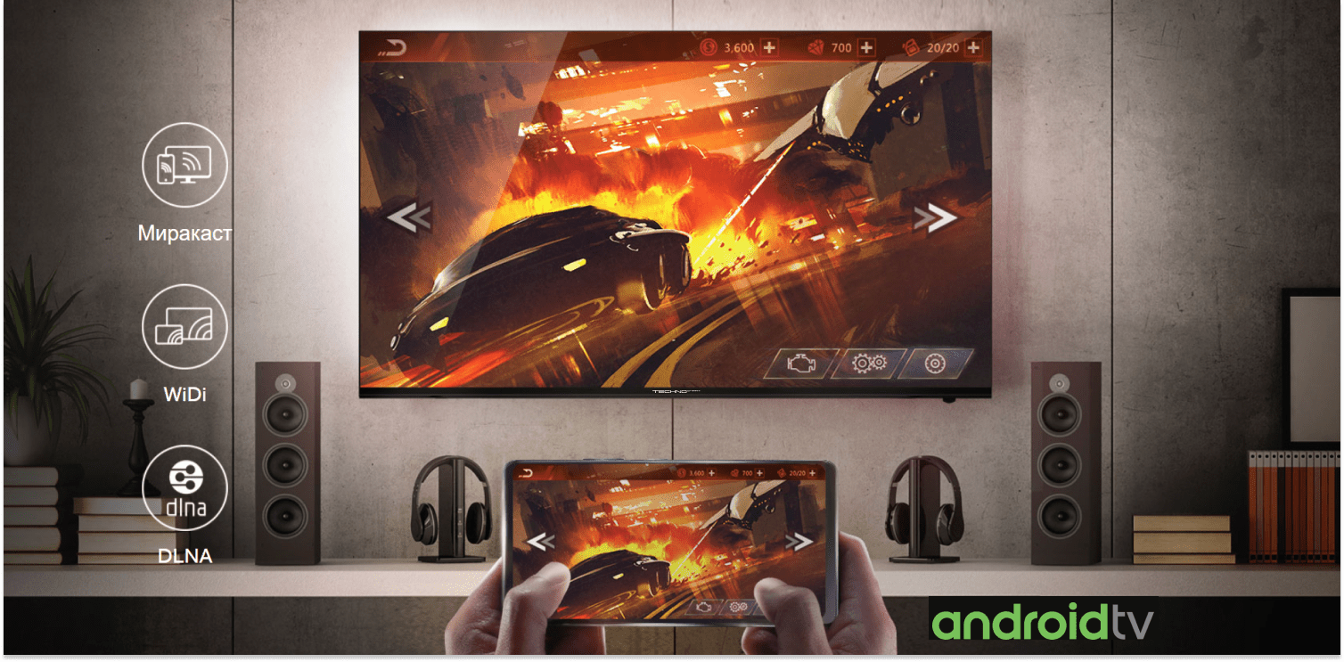 Безрамочный телевизор TECHNO SMART 680 DLED телевизор TECHNO SMATR 680 DLED